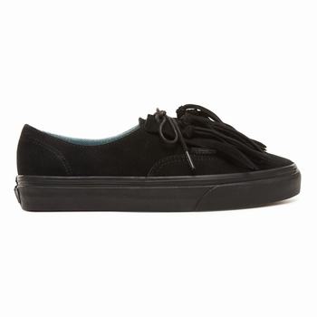 Férfi Vans Suede Authentic Fringe Tornacipő VA8415702 Fekete